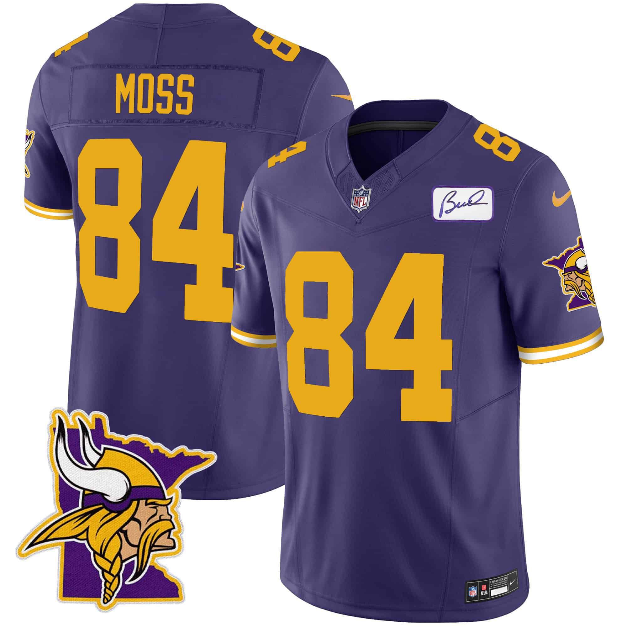 Men Minnesota Vikings #84 Moss Purple 2024 Nike Patch Classic Limited NFL Jersey style 2->indianapolis colts->NFL Jersey